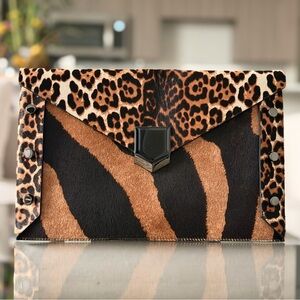 Jimmy Choo Animal Print Lockett Envelope